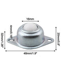 Heavy Duty Nylon Ball Casters Gliding Smooth As Butter With Quiet Roller Wheels And A Tough Galvanized Mount side view specifications