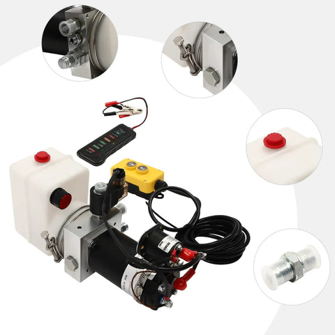 Heavy Duty Electric Hydraulic Pump With Remote Control Rock Solid 1.5 Liter DC 12V Power Unit For Dump Trailers And Truck Beds Built Dang Tough And Always Ready To Roll