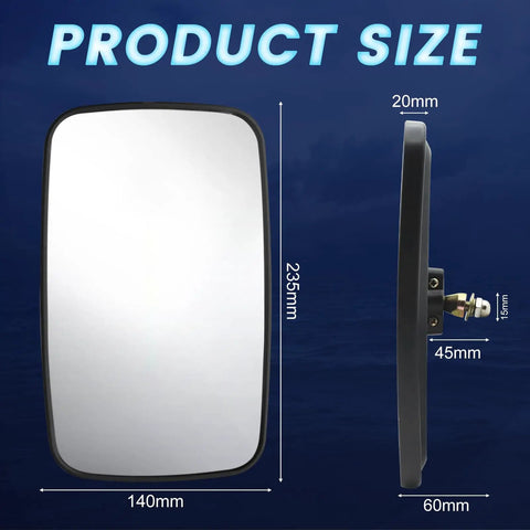 Built Tough Universal Rear View Mirror Kit For Forklifts And Tractors 9 By 5 Point 5 Inch Convex Glass With A Sleek Adjustable Rod And Heavy Duty Pair For Rugged Trucks Plus Golf Carts