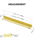 15 Pack Gold Finger Edge Cabinet Pulls With 256mm Hole Center showing measurements and dimensions, zinc alloy concealed drawer handles