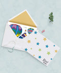 Hot Air Balloon Wall Decals For Kids Adventure Stickers set in envelope with colorful stars card