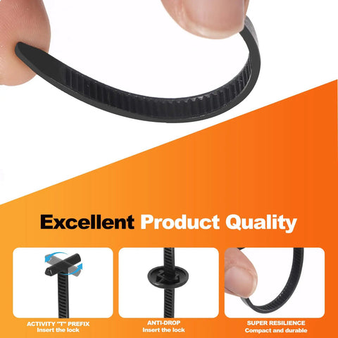 Close-up of Nylon Universal Cable Tie Buckle Kit 50 Pcs Heavy Duty Pro Grade Fasteners showing textured nylon material.