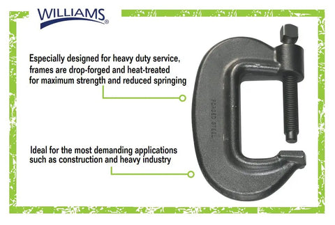 Heavy Duty C Clamp With 4 21/32 Inch Opening For Metal Fab And Woodworking Built To Last 2 7/8 Inch Throat Depth Image