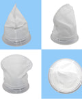 Four 3204E Filter Replacement for Bissell FeatherWeight 3106 Series Vacuums filters in different angles and perspectives.