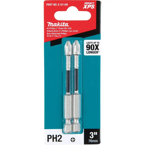 Impact XPS PH2 3 Inch Power Bit 2 Pack Durable Phillips Bit Set With Precision Machined Tips And Optimized Torsion For Longer Life