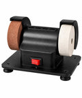 Heavy Gauge Dual Wheel Benchtop Rig With Pure Copper Motor showing dual wheels for polishing and sharpening steel.