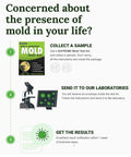 DIY Air and Surface Mold Test Kit for Home Use With Prepaid Return Mailer and Expert Consultation, infographic steps