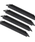 Circuit Board Storage Stand Pack Of 4 ESD Rack Anti Static Shelf PCB Holder For Display And Safe Storage Of Printed Circuit Boards On Workbench Or Cabinet Durable And DIY Friendly, showing black plastic racking in side view.
