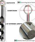Heavy Duty Hand Auger Wood Drill for Bushcraft and Camping with Beefed Up Welds Hex Head, Sharp Scottish Eye.