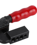 Quick Release Toggle Clamp Beefy Heavy Duty Latch Clamp red handle close-up, high carbon steel material, side view