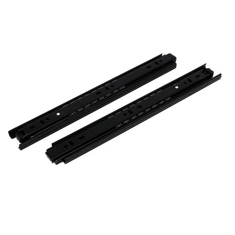 12 Inch Full Extension Drawer Slides With Ball Bearing Rollers, Heavy Duty 55 Lb Capacity, 1 Pair, Black Steel Tracks