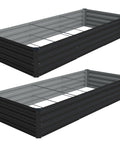 Two Pack Galvanized Raised Garden Beds 108 Inch Long By 36 Inch Wide By 12 Inch High Outdoor Metal Planter Boxes for vegetables.