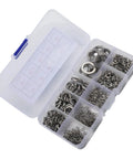 Open Spring Washer Set In 304 Stainless Steel For M2 Size Hardware, 480 Pieces For Machinery And Electronics, Anti Loosening Design, Rust Resistant Fasteners For Durable, Secure Assemblies And Easy Maintenance, assorted washers in organizer case