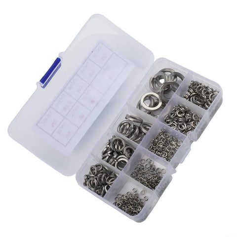 Open Spring Washer Set In 304 Stainless Steel For M2 Size Hardware, 480 Pieces For Machinery And Electronics, Anti Loosening Design, Rust Resistant Fasteners For Durable, Secure Assemblies And Easy Maintenance, assorted washers in organizer case