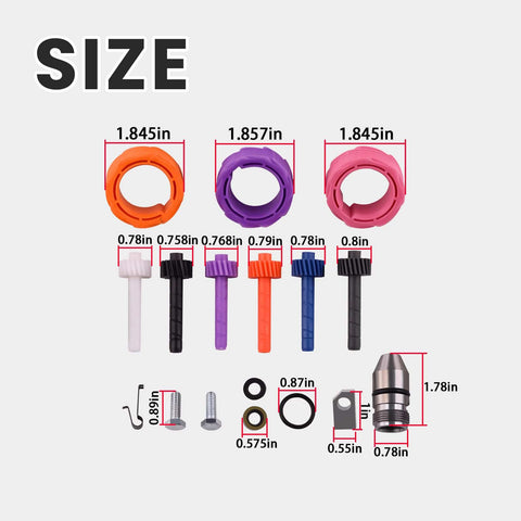 GM Speedometer Gear Kit For Powerglide TH350 Transmission With Six Driven Gears 17 18 19 20 21 22 Teeth And Three Drive Gears 7 8 10 Teeth Bullet Casings O Rings Seals Clamps Included