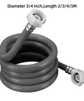 Coiled grey Explosion Proof Water Inlet Hose For Garden And Washing Machines Heavy Duty Three Quarters Inch Connector