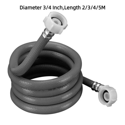 Coiled grey Explosion Proof Water Inlet Hose For Garden And Washing Machines Heavy Duty Three Quarters Inch Connector