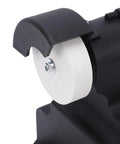 Close-up of the grinding wheel on the Walfront 18 Volt Cordless Mini Bench Grinder With 200 Watt Power And 7000 Rpm Speed.