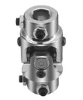 Front view of Three Quarter DD To Three Quarter DD Steering Shaft Universal U Joint Coupling In Chrome Steel Powder Coated