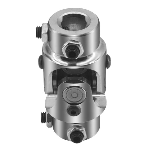 Front view of Three Quarter DD To Three Quarter DD Steering Shaft Universal U Joint Coupling In Chrome Steel Powder Coated