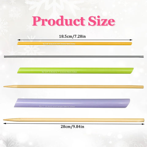 Amazon FQTANJU Quick Turn Fabric Set: 3-piece tube turners for sewing; assorted sizes in orange, green, purple plastic