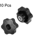 10 Pack M8 Star Knobs With 48mm Heads For Through Hole Brass Inserts Heavy Duty Screw In Clamping Hand Knobs Black For Machinery CNC Woodworking Metalworking Jigs And Fixtures