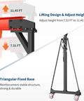 Heavy Duty 2200 Lbs Gantry Crane With 8 To 12 Ft Adjustable Height showcasing adjustable height from 7.51 FT to 11.45 FT.