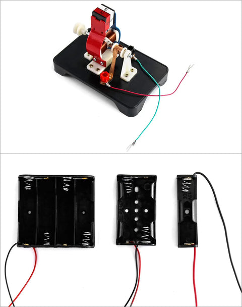 DIY DC Motor Model Kit For Education And Science Class Labs, Easy Hands On Demonstration Of How A Motor Works with parts layout
