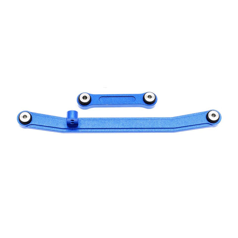 Blue aluminum steering links from High Clearance Steering Rod Links Set For Axial SCX24 Scale 1 24 Upgrades C10 Wrangler JLU Bronco