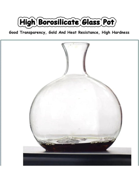 Chill Out Daily With This Sleek Cold Brew Drip Tower Ice Coffee Maker Featuring Smooth Slow Drip Tech And A Killer Thirty Five Ounce Batch Capacity Perfect For Lazy Weekend Sippers In Heat Resistant Borosilicate Glass And Rustic Oak Wood Frame, showing a high borosilicate glass pot with clear liquid.