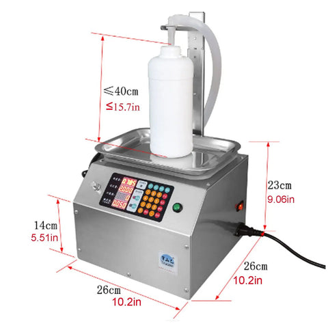Straight Up Heavy Duty Liquid Filling Machine Automatic Digital Scale Bottle Filler With Peristaltic Pump For Cosmetics Oils And Juices Runs Smooth Handles 10G To 10Kg Precision Weighing Design on stainless steel base with display.