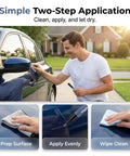 Man using Car Scratch Remover Pen, Quick Touch Up Tool For Cars, Portable Universal Auto Paint Repair Pen on car door.