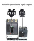 Rock Solid Two Piece Steel Circuit Breaker Lockout Kit With Heavy Duty Lockout Tagout Padlock For Switch Panels - two steel lockout pieces shown on industrial circuit breakers.