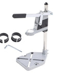 Heavy Duty Bench Drill Stand With Cast Iron Base For Universal Power Tools, aluminum alloy clamp, adjustable lever and accessories.