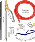 Pressure Washer Wet Sandblasting Kit 5000 PSI With Quick Disconnect 1/4 Inch For Tough Rust And Paint Removal, Replacement Ceramic Nozzles, Includes 3 M Hose, 16 Inch Wand, 15 3/4 Inch Sand Wand, Goggles, Clamps And Rubber Bands displayed on a white background.