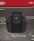 Auto Boss Cable Bag For Jumper Cables And Cords, 600 Denier Ripstop Water Resistant Fabric, with Handles and Pockets, Made In USA
