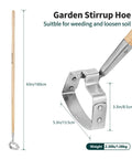 Heavy Duty Garden Weeder Hoe With Wooden Long Handle And Stainless Steel Hula Loop For Easy Weeding And Planting Push Pull Dutch Style