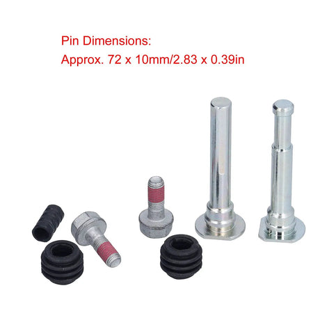 Super Durable Rear Brake Caliper Slider Pin Kit For E12 02-07 Vroom Car, Metal And Rubber Set Of Four To Slam Stop Smoothly