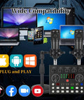Two Microphone Podcast Bundle With BM 800 Studio Condenser Mics, Upgraded Sound Card, Dual Desktop Stands, All In One Interface
