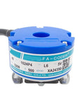 Servo Motor Encoder 5V 2500 Pulses Per Revolution TS5214N566 TS5214N8566, close-up of blue encoder housing for robotics and CNC