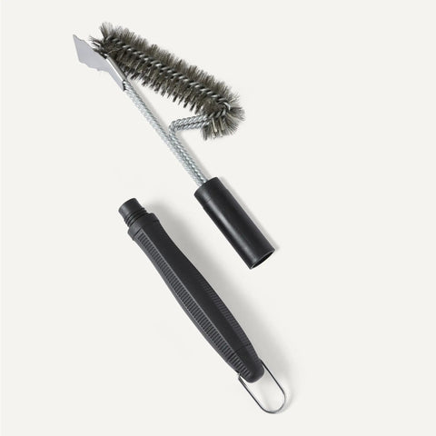 Deluxe Grill Brush And Scraper With Long Handle For Tough BBQ Residue On Gas Infrared Charcoal Porcelain Grills Outdoors