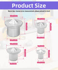 Four sizes of chrome-plated steel dowel center pins on a sizing chart; 48 Piece Dowel Center Pins Set Must Have For Woodworking
