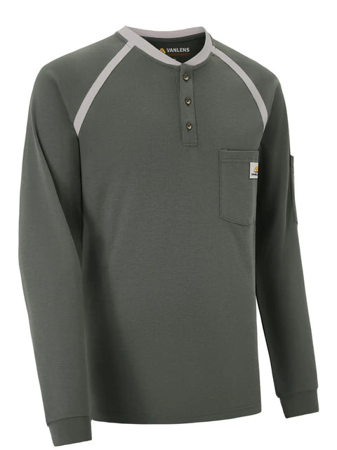 Mens Flame Resistant 6.5oz Long Sleeve FR Shirt For Work Fire Retardant CAT2 HRC2 Durable FR Clothing side view