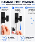 Diagram shows removal process of Five Pack Heavy Duty Adhesive Wall Hooks With Removable Strips For No Damage Hanging.