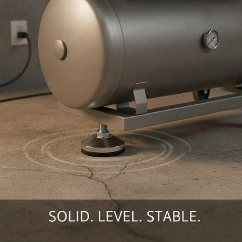 Adjustable Leveling Foot For Furniture To Stop Wobble On Irregular Floors, Carbon Steel Leg With Black Finish, Built-In D40 Rubber Pad