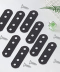 Heavy Duty Wood Bracket Kit With 20 Flat Metal Joining Plates Black 2.16 X 0.71 Inch and 80 Screws for furniture repairs on display