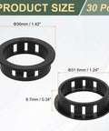 Round Cable Snap Bushing Grommets 30 Pack One And A Quarter Inch 32mm Black Heavy Duty Snap In Protectors with size dimensions