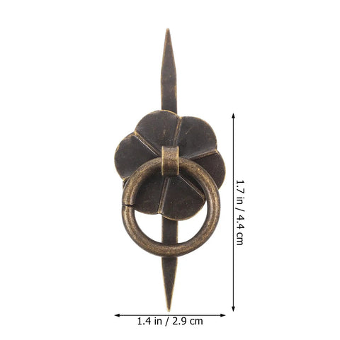 Vintage U Shaped Drop Ring Cabinet Handles Set Of 10 Iron Drawer Pulls For Wardrobe And Furniture Replacement Great For Dresser Kitchen Cupboard Doors Durable Iron Hardware shown with measurements