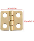 Gold Mini Metal Hinge Set 30Pcs 13x12mm Vintage Butt Hinges With Screws For Wooden Boxes Crafts Jewelry Boxes Chests