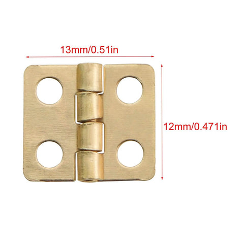 Gold Mini Metal Hinge Set 30Pcs 13x12mm Vintage Butt Hinges With Screws For Wooden Boxes Crafts Jewelry Boxes Chests